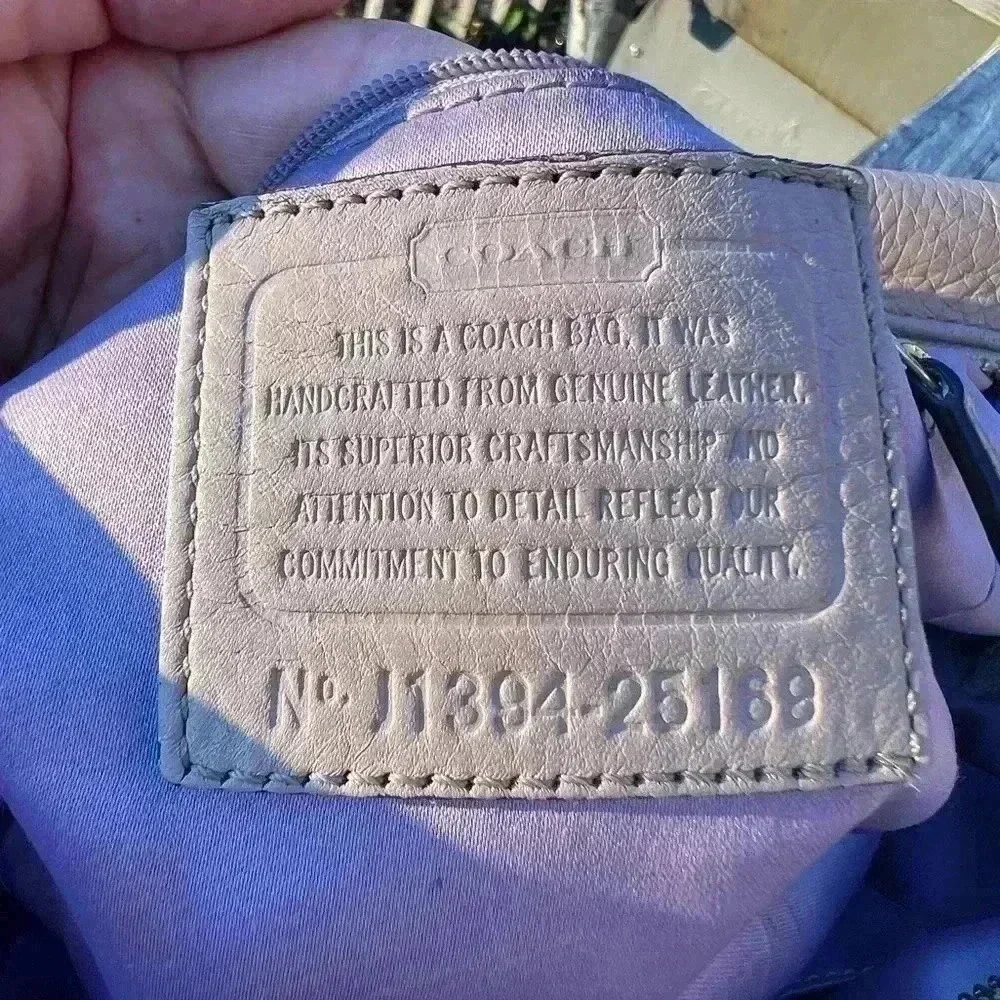 COACH 25169 MADISON MADELINE LEATHER SATCHEL LIGHT GRAY